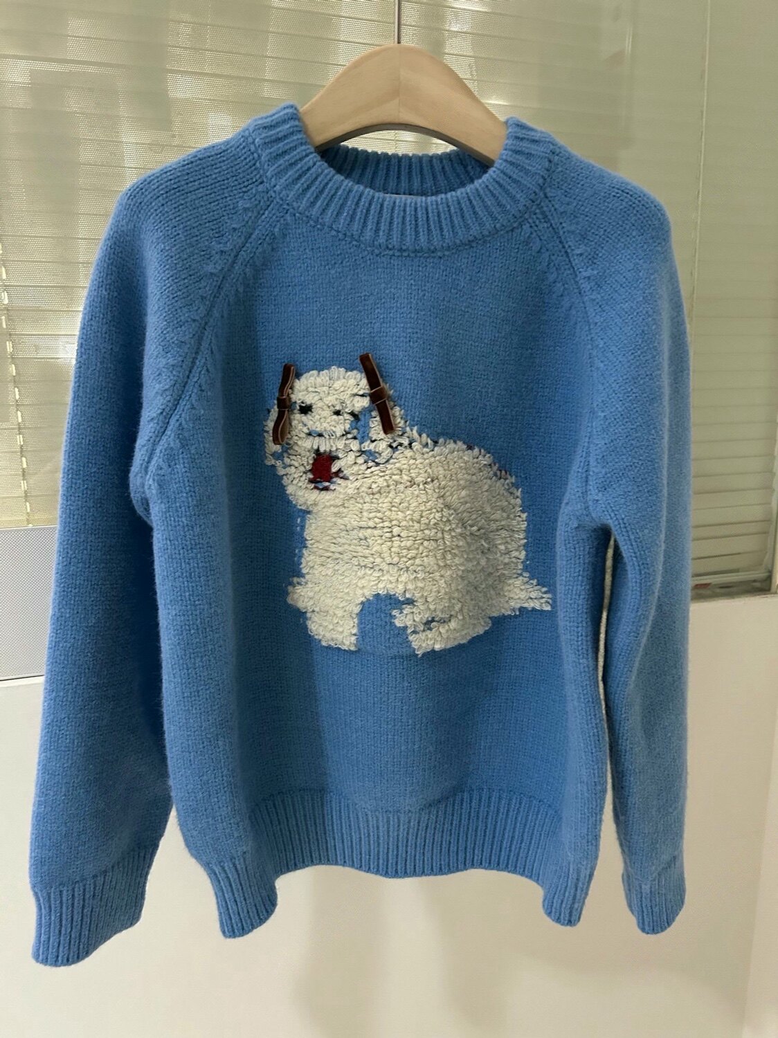 直邮 lakerr正品 25fw 首尔印象韩代可爱毛绒小狗圆领套头毛衣女