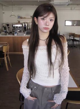 直邮 首尔印象韩代 26ss modimood同款内搭吊带露肩蕾丝衬衫少女