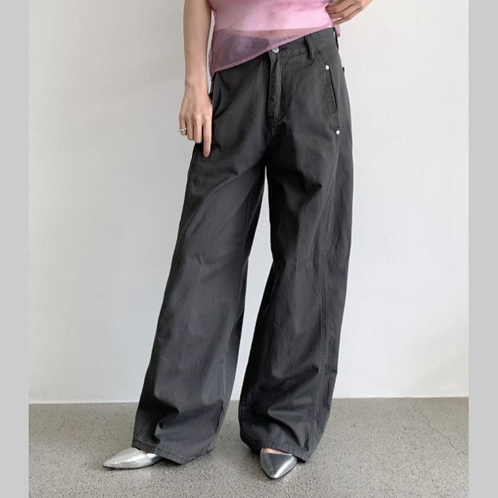 包邮 首尔印象韩代25夏季新款 beginning高腰阔腿休闲长裤女