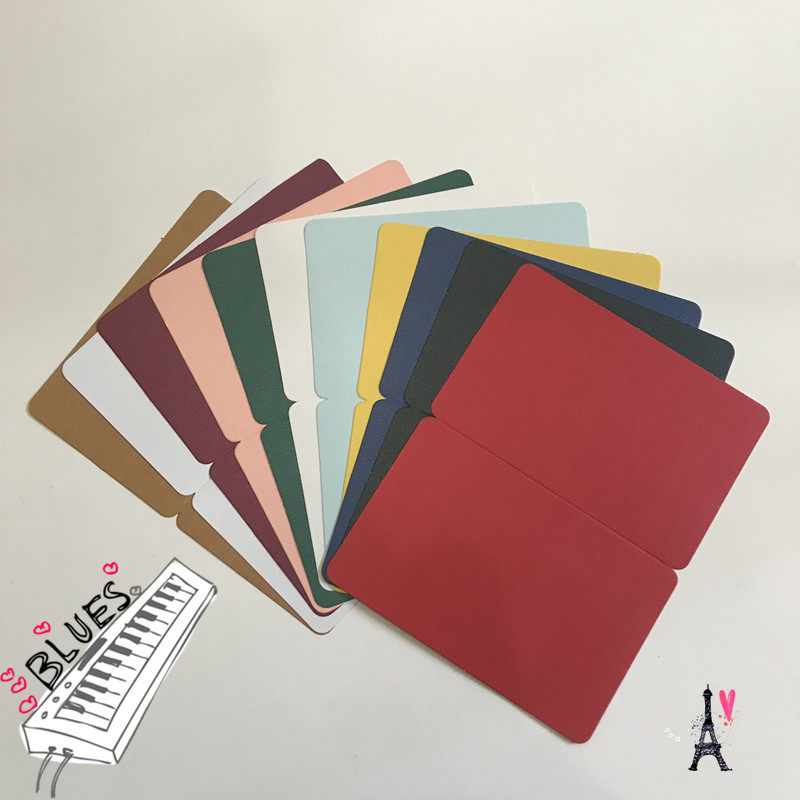 DIY对折珠光卡片手绘定制LOGO