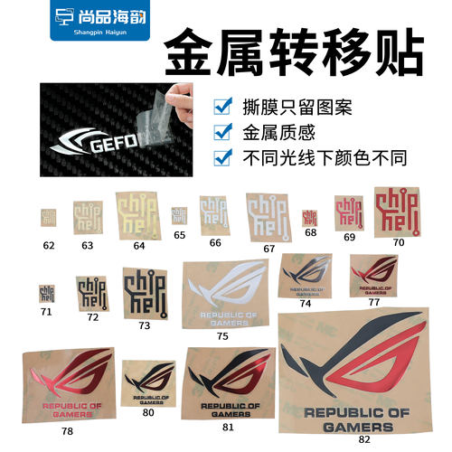ASUS华硕ROG玩家国度金属贴CHH机箱电脑华硕手机笔记本平板logo贴
