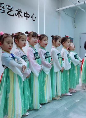 六一儿童汉服演出服国风古典舞蹈服小城谣胭脂妆桃花笑酒馆襦裙仙