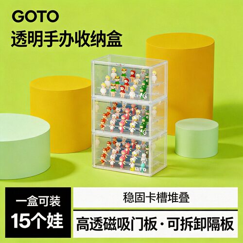 GOTO透明手办收纳盒磁吸展示柜架