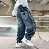 男宝休闲弹力牛仔长裤 男童牛仔裤 中大童儿童休闲长裤 新款 外穿 秋装