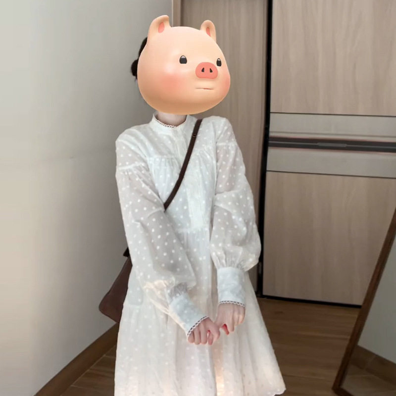 法式白色长袖衬衫连衣裙子女装新款开春季穿搭感气质短裙