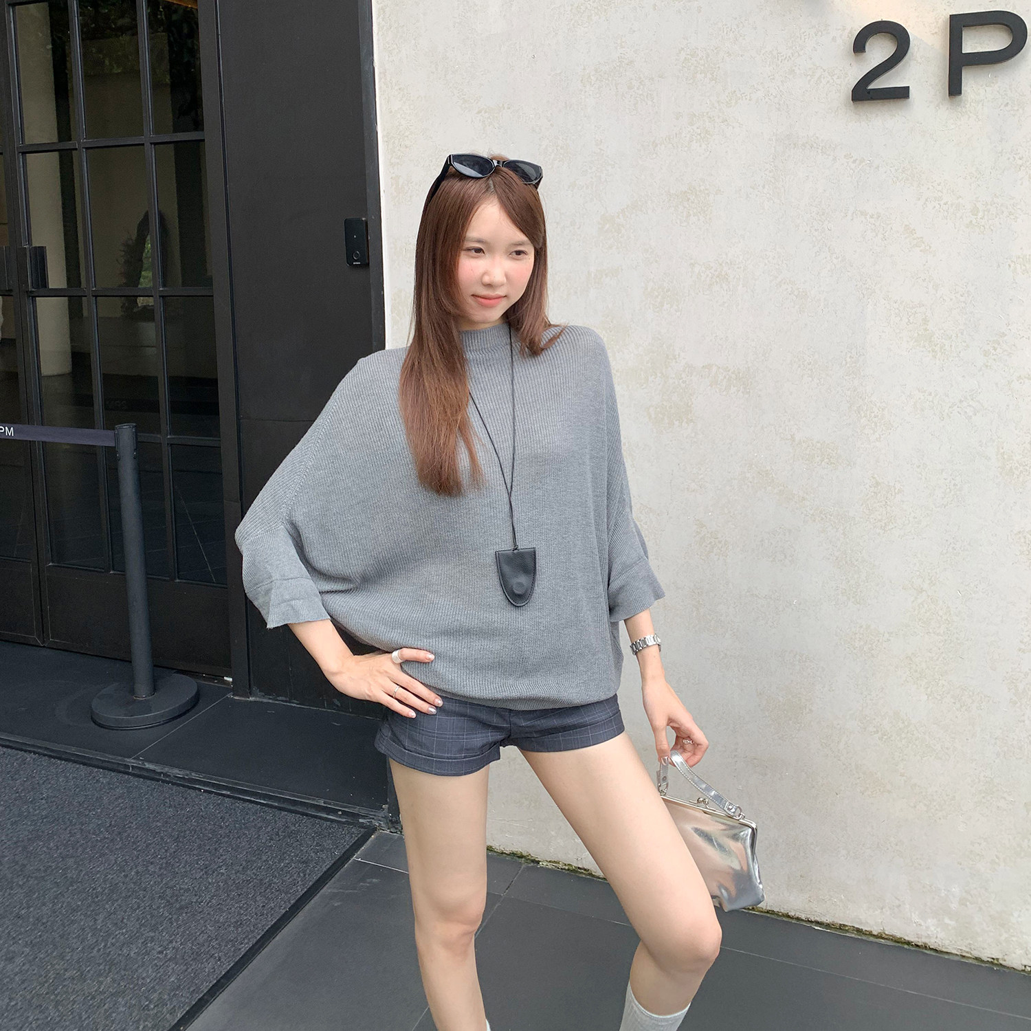 莱赛尔天丝绝美蝙蝠袖针织T恤女夏季2026新款高智动感减龄上衣