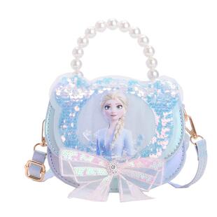 儿童蝴蝶结亮片斜挎包库洛米卡通女童手拎包女孩爱莎公主珍珠包包