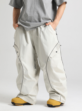 GSOUSNOW单板滑雪裤男款宽松大码防水防风专业反光雪服女士雪地裤