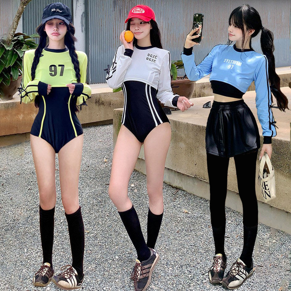 连体潜水服女长袖长裤防晒冲浪衣