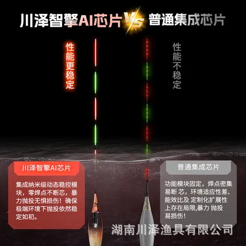 尾LED一体醒目钓鱼用具灯珠变色浮漂夜光漂日夜两用川泽EG316清晰