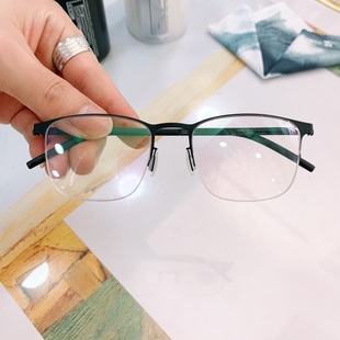 高端手工无螺丝眼镜ic 半框眼镜berlin眼镜商务斯文超轻眼镜光学
