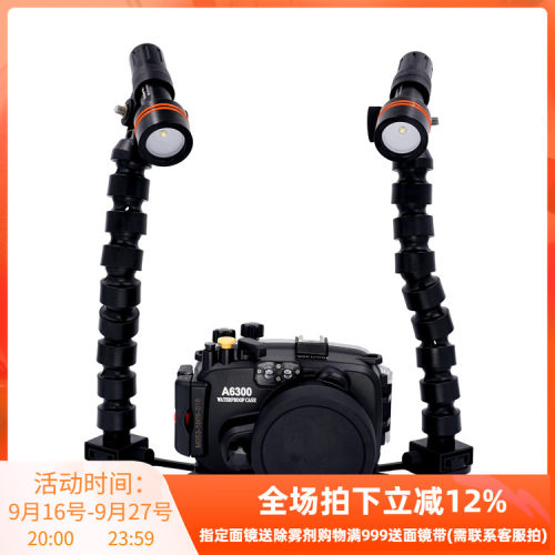 G12 G1X G16 S110 S120 RX100 A6300防水壳+D11V补光灯 蛇臂套装