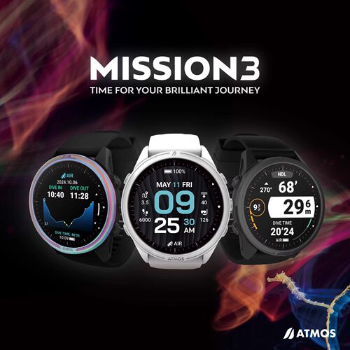 ATMOS MISSION 3潜水电脑表中文连接APP可充电OW考证含GPS