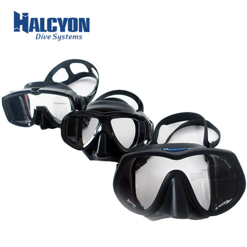 Halcyon技潜休闲潜水自由潜水面镜 低容积单双视窗H VIEW现货黑白