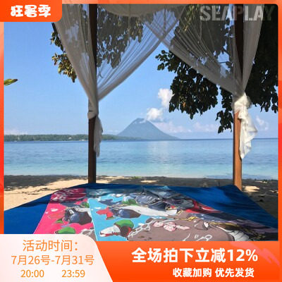 SEAPLAY限量版鲨鱼涂鸦速干浴巾 炫酷呆萌 吸水保暖 现货发售 - 封面