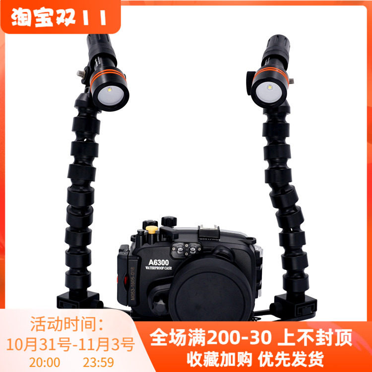 G12 G1X G16 S110 S120 RX100 A6300防水壳+D11V补光灯蛇臂套装_虎窝淘
