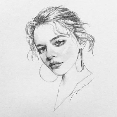 A827人物头像素描手绘临摹素材人物画像肖像美术课绘画参考图片