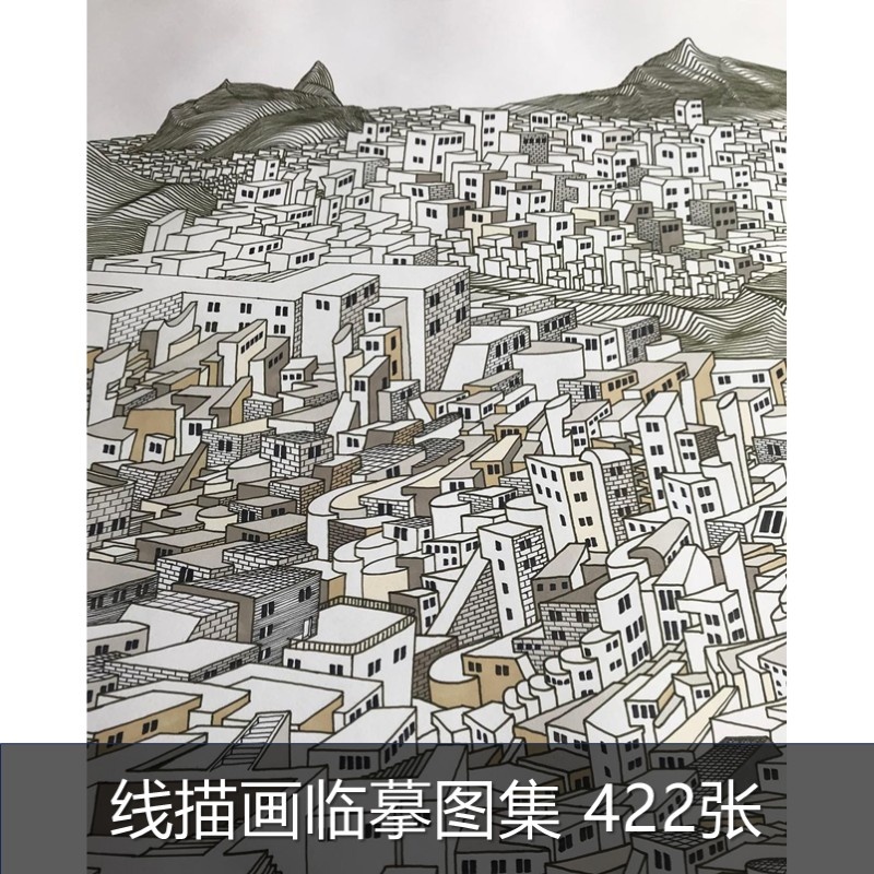 A448风景建筑线描手绘美术绘画参考电子版图片素材创意手绘插画