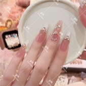 甲片高级感 镶钻立体小蛇穿戴甲轻奢设计款 金蛇来财 法式