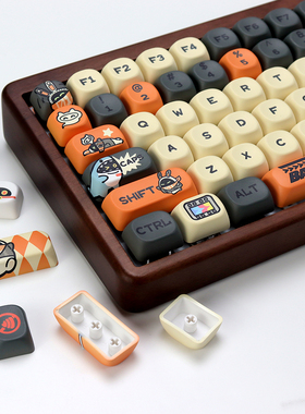 邦布键帽可爱五面热升华KOA高度类似MOA机械键盘大全套圆球帽浅笑