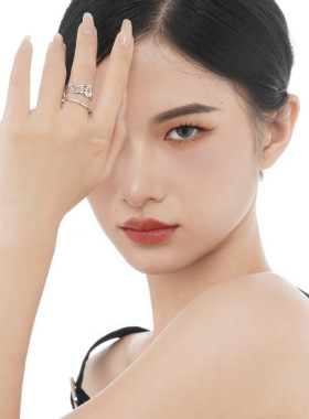 PREDAMS 创意小众设计师款925纯银潮流时尚百搭ins无规则纽带戒指