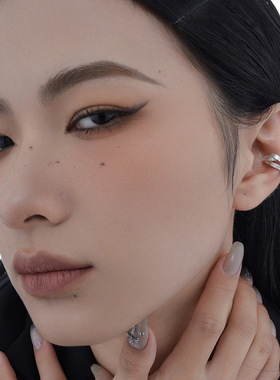 PREDAMS 创意小众设计师925银潮流时尚百搭ins无规则纽带穿插耳夹