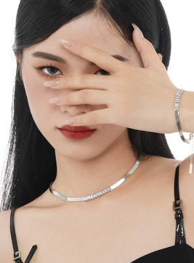 PREDAMS 创意小众设计师款S925纯银潮流时尚ins风蛇骨锆石手链