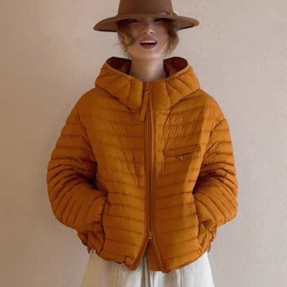 轻薄连帽羽绒服卫衣式排骨服外套
