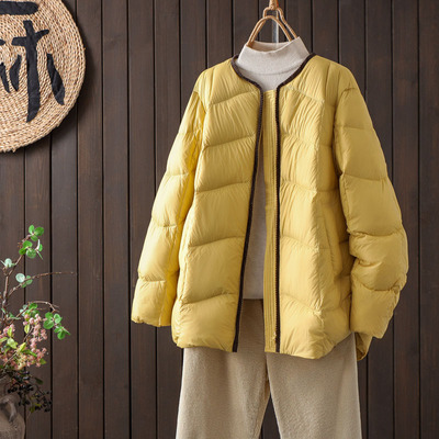 圆领90白鸭绒加厚羽绒服保暖外套