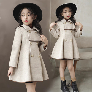 女童高端毛呢外套2025年冬季呢子儿童大衣洋气秋冬中大童时髦韩版