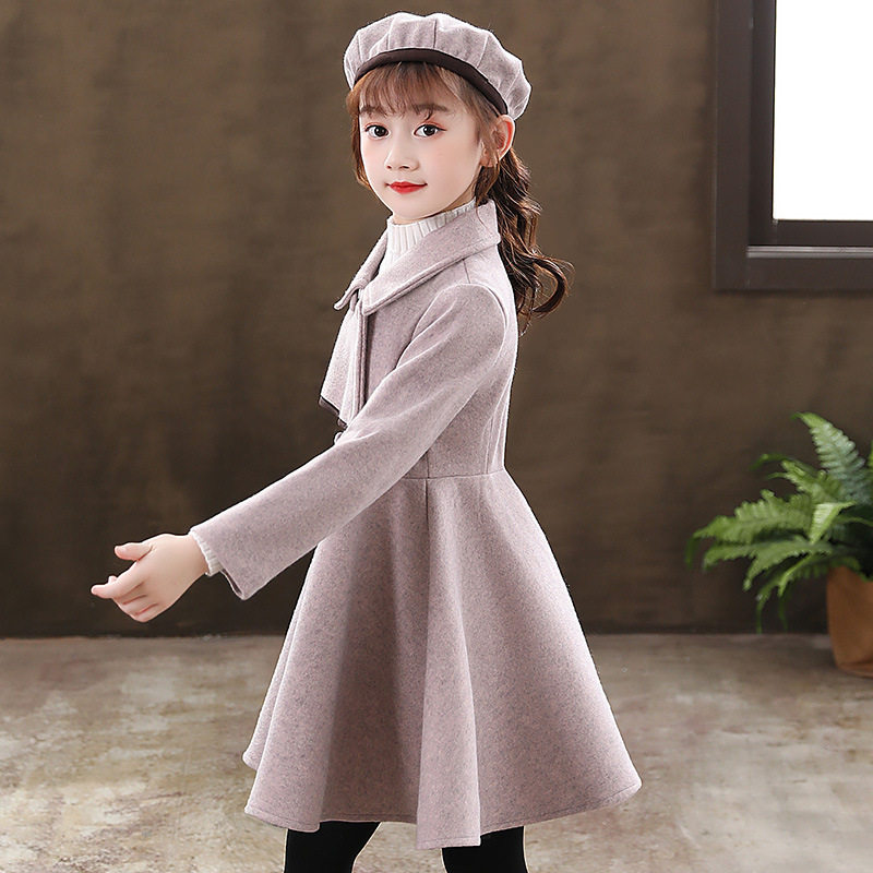 女童毛呢外套2025年秋冬季呢子儿童大衣洋气秋冬中大童时髦韩版