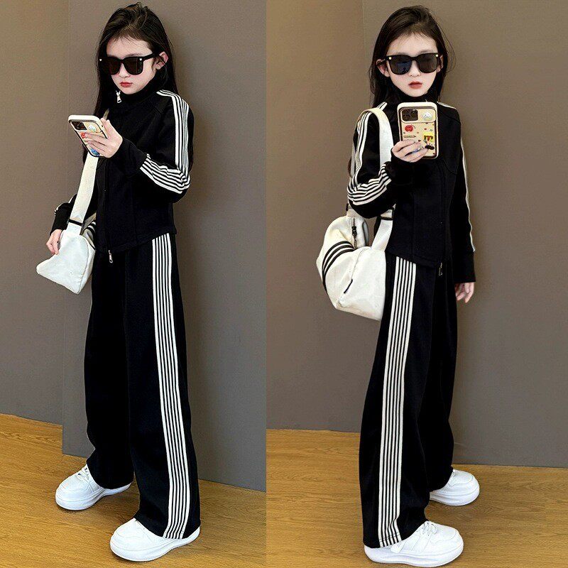 女童运动套装春季2026新款洋气儿童春装中大童网红春秋时髦两件套