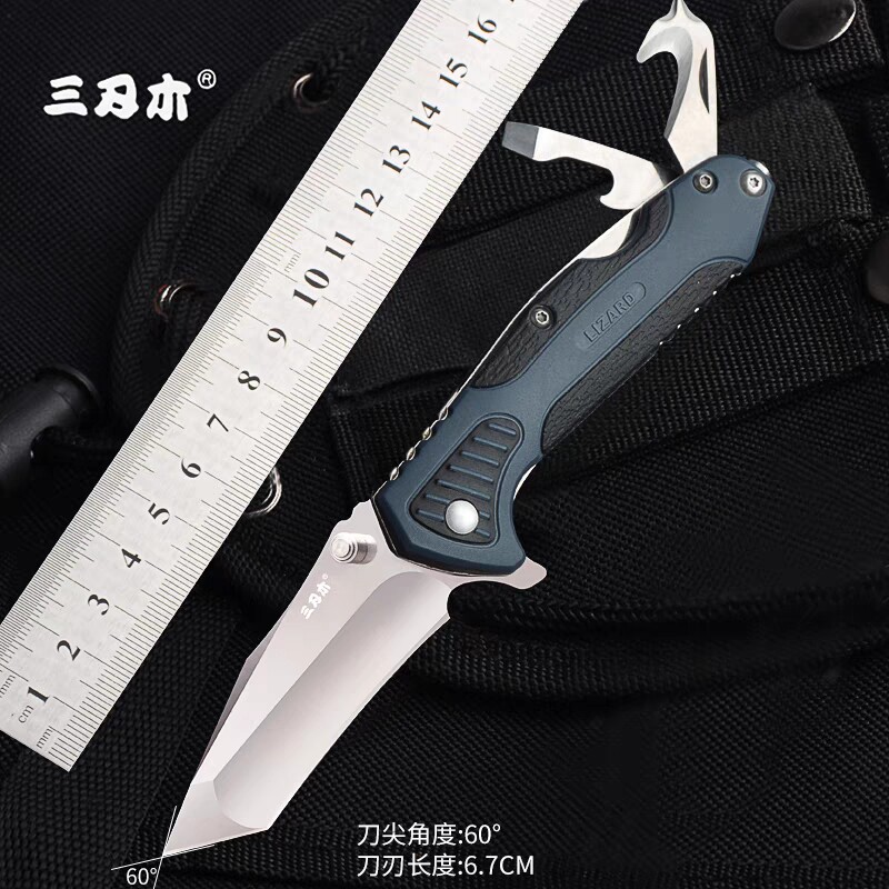 正品三刃木7094无锁折叠刀具户外高硬度刀具便携水果刀破窗工具