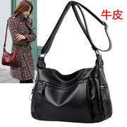 2022 new all-match women's bag middle-aged mother bag large-capacity one-shoulder messenger bag soft leather middle-aged and elderly backpack fashion