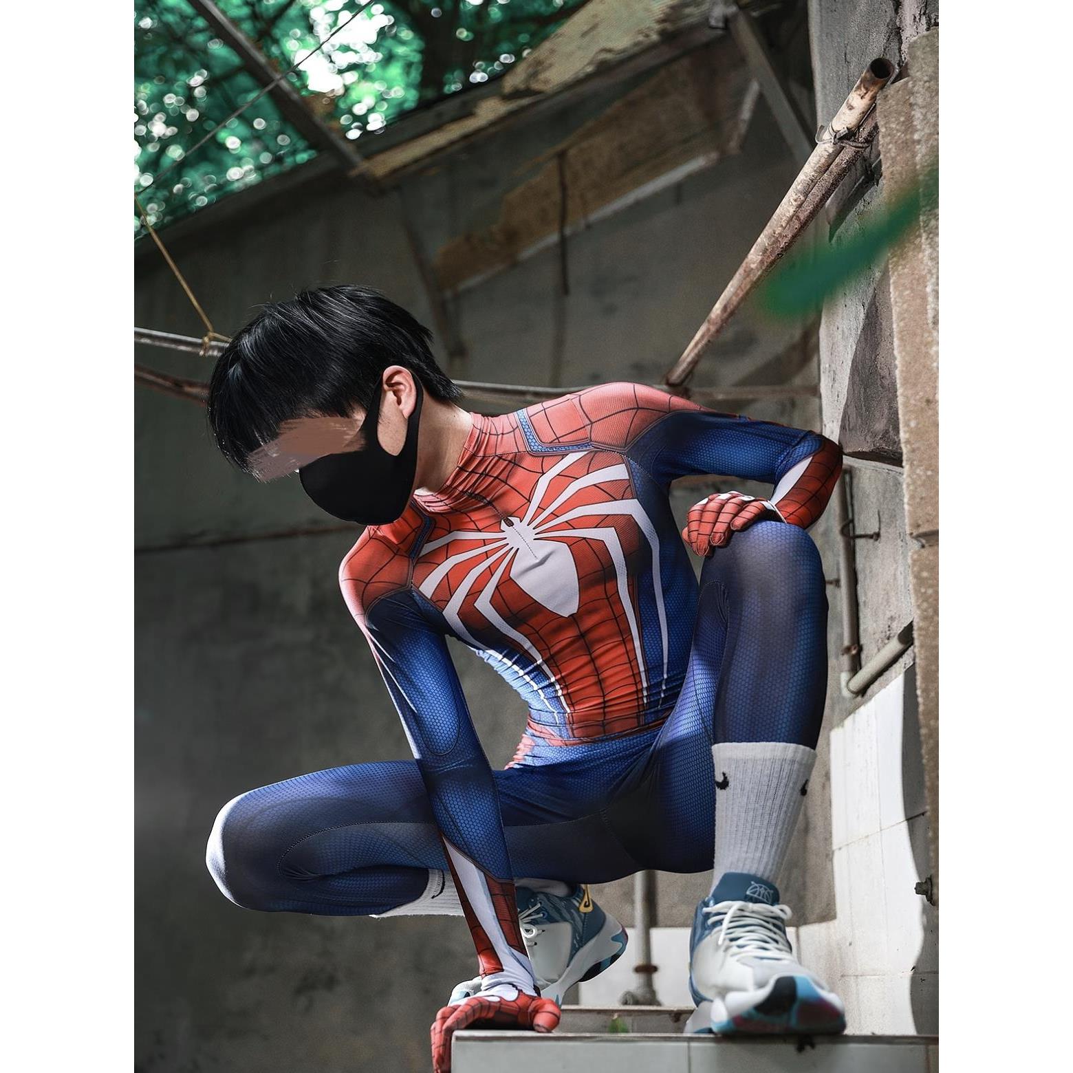 cos服紧身衣成人全套纳米战衣成人儿童蜘蛛侠皮套男女儿童莱卡sp4