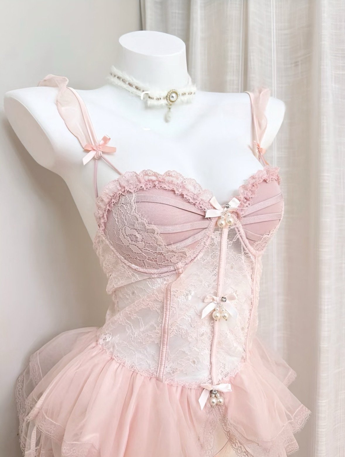 纯欲含胸垫束腰法式网纱鱼骨胸衣外穿性感蕾丝内衣套装胸聚拢睡裙,女士内衣/男士内衣/家居服,塑身连体衣,淘宝优惠券,粉丝福利购,淘宝优惠卷