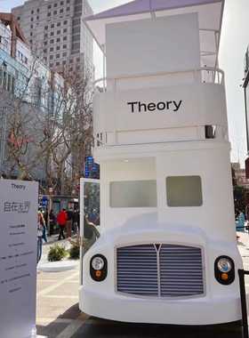 复古双层巴士移动小吃露营