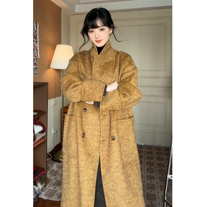 老钱风赵丽颖同款大衣毛呢外套