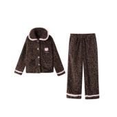 颗粒绒KT豹纹睡衣J103 ASK