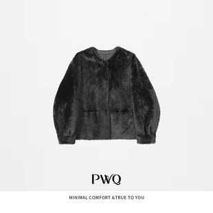 【潘文青补贴】 短款圆领天然皮毛一体外套 52220