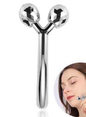 3D滚轮式面部按摩器 瘦脸滚轮提拉紧致美容仪刮痧板 脸部按摩工具