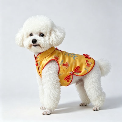 狗狗猫咪中式汉服结婚礼服马甲