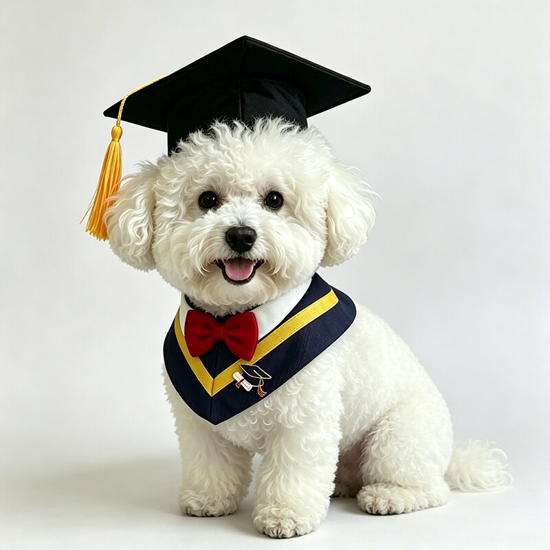 狗狗毕业学士口水巾学院风猫咪围脖小型犬比熊泰迪博美宠物三角巾