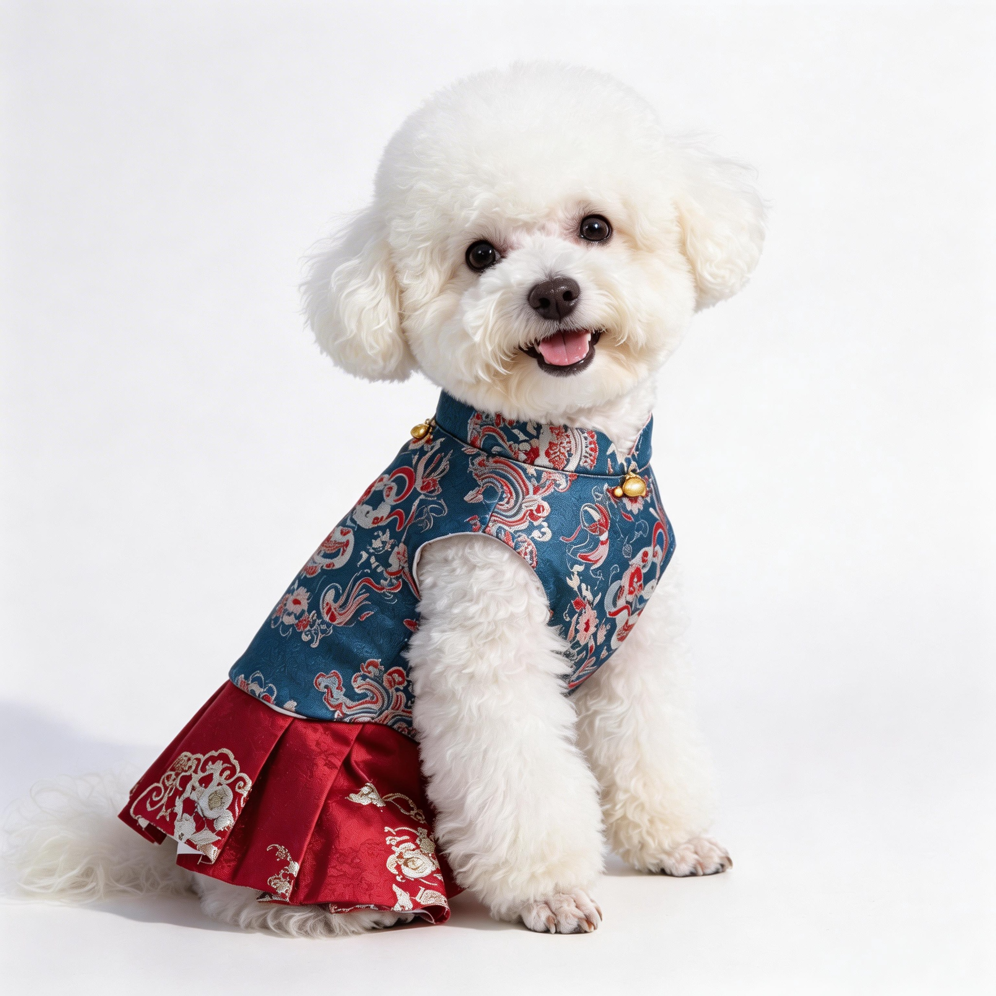 狗狗衣服中国风唐装比熊泰迪小型犬猫咪宠物服装夏薄款新年拜年服