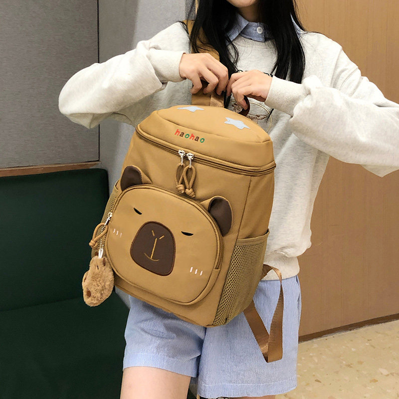 可爱卡通搞怪玩偶双肩包男女通用大容量旅行背包百搭童趣丑萌书包