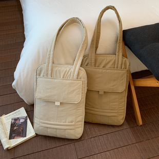 12.9寸平板内胆包14寸15.6寸笔记本电脑保护套单肩帆布竖款收纳包