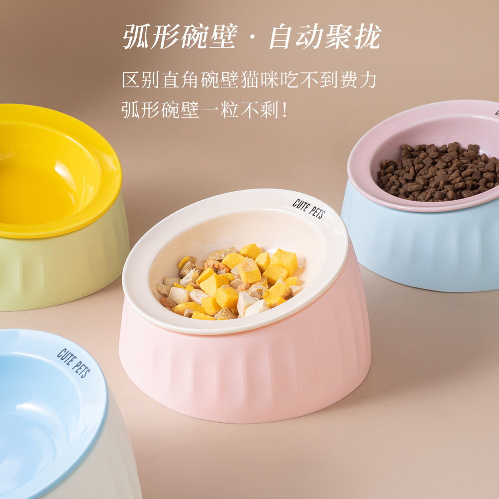 陶瓷飞碟碗宠物碗猫碗狗碗可拆卸易清洗狗盆猫咪狗狗喝水进食饭盆