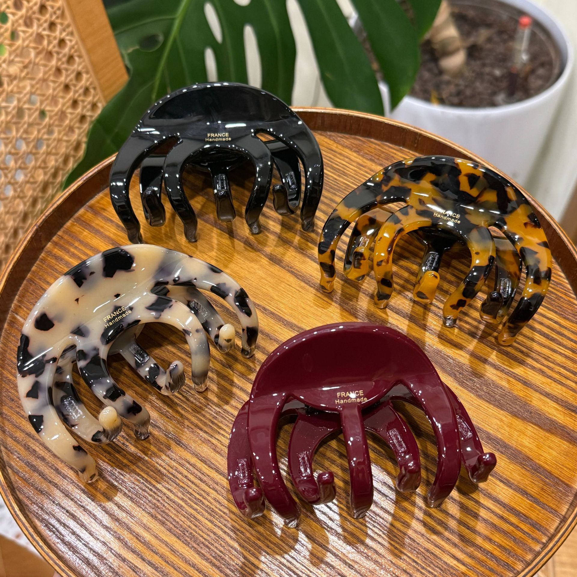 韩版优雅气质加厚醋酸半圆龙骨抓后脑勺八爪鱼抓夹发饰鲨鱼夹气质