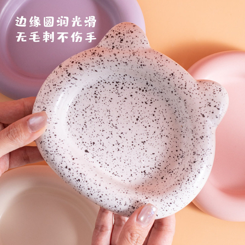 陶瓷猫碗罐头碗猫食盆宠物狗狗碗猫咪饭碗幼猫碗盘不易打翻大口径