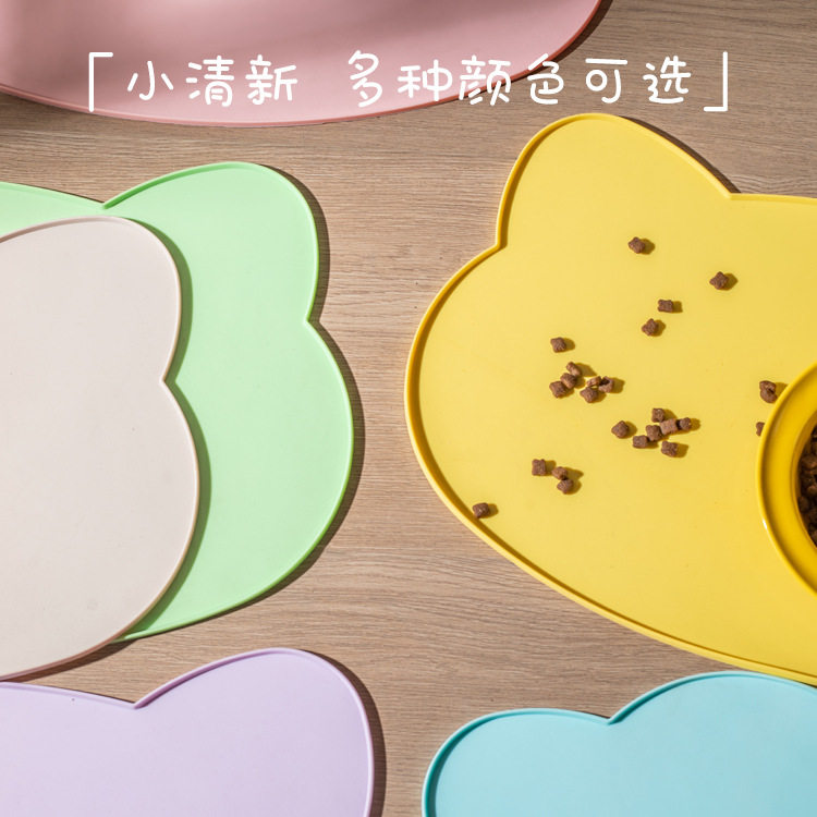 猫头宠物餐垫猫碗垫防水防滑垫猫咪狗狗吃饭餐盘餐具垫子跨境